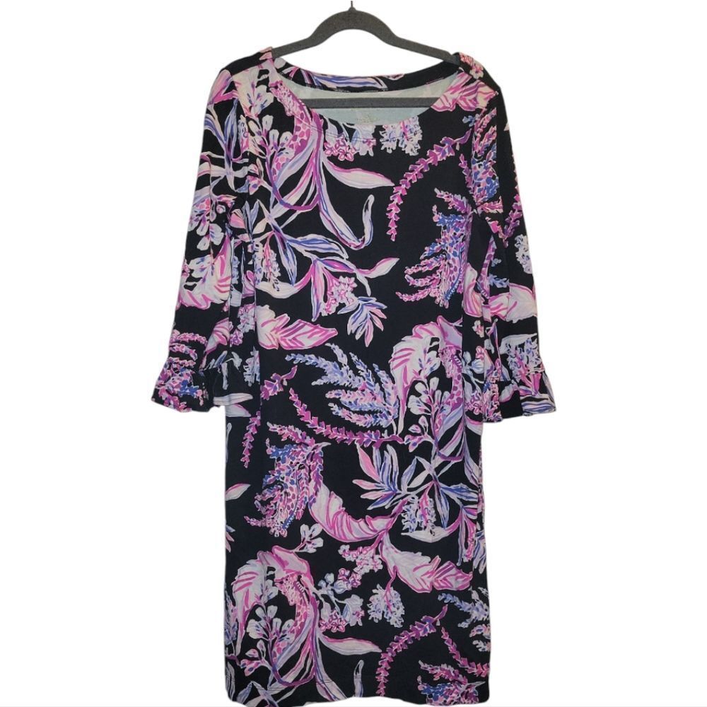 Lilly Pulitzer Mini Sophie Ruffle Dress Onyx Wild Within Girls Size XL 12-14
